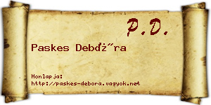Paskes Debóra névjegykártya